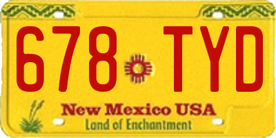 NM license plate 678TYD