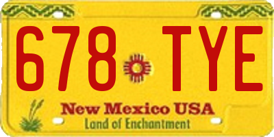 NM license plate 678TYE