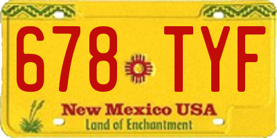NM license plate 678TYF