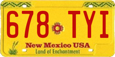 NM license plate 678TYI