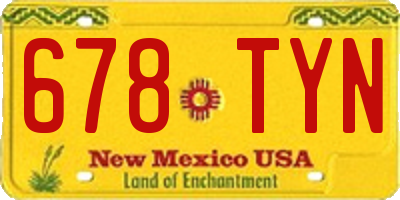 NM license plate 678TYN