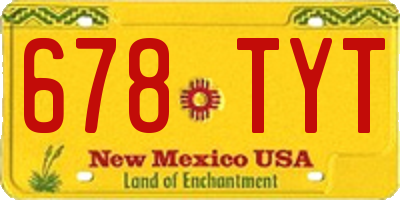 NM license plate 678TYT