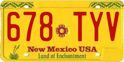 NM license plate 678TYV