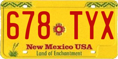 NM license plate 678TYX