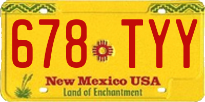 NM license plate 678TYY