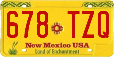 NM license plate 678TZQ