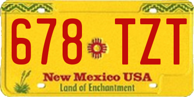 NM license plate 678TZT