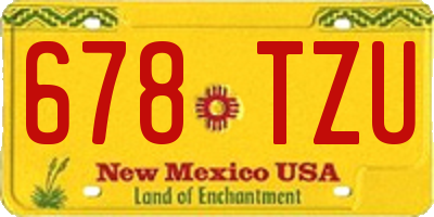 NM license plate 678TZU