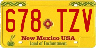 NM license plate 678TZV