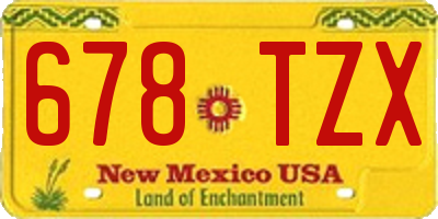 NM license plate 678TZX