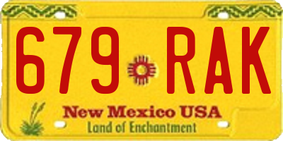NM license plate 679RAK