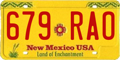 NM license plate 679RAO