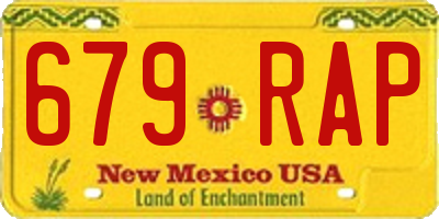 NM license plate 679RAP