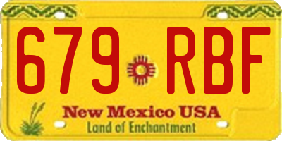 NM license plate 679RBF