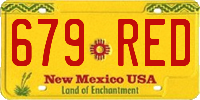 NM license plate 679RED