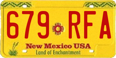 NM license plate 679RFA