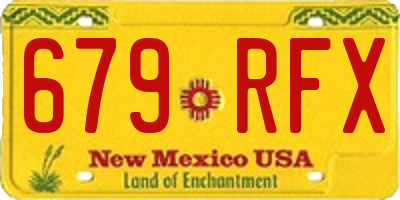NM license plate 679RFX