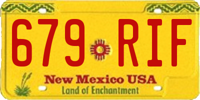 NM license plate 679RIF