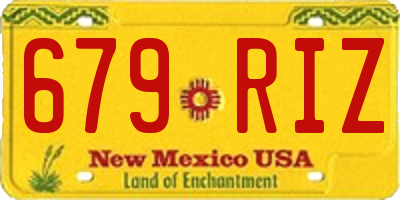 NM license plate 679RIZ
