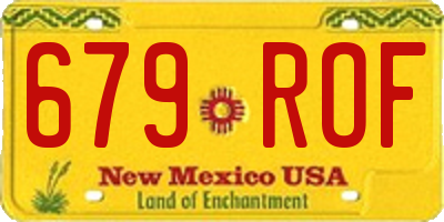 NM license plate 679ROF
