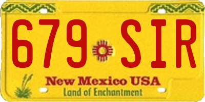 NM license plate 679SIR