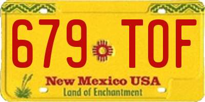 NM license plate 679TOF