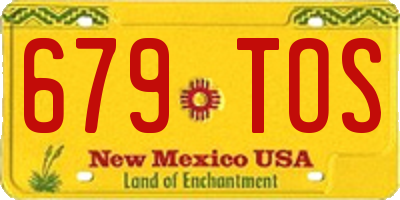 NM license plate 679TOS