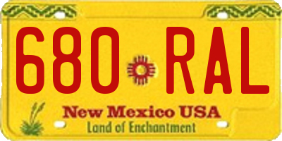 NM license plate 680RAL