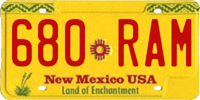 NM license plate 680RAM