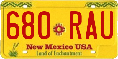 NM license plate 680RAU