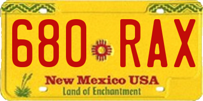 NM license plate 680RAX
