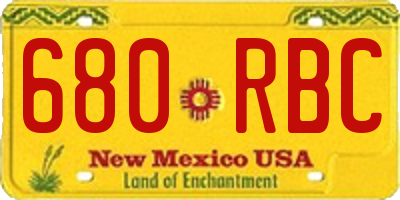 NM license plate 680RBC