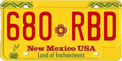 NM license plate 680RBD