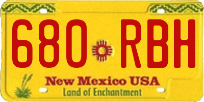 NM license plate 680RBH
