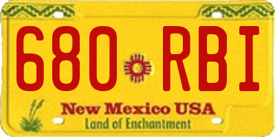 NM license plate 680RBI