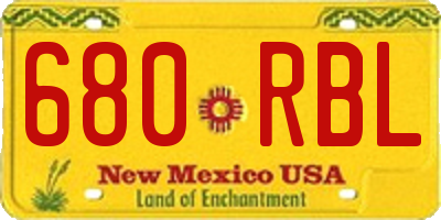 NM license plate 680RBL