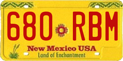 NM license plate 680RBM