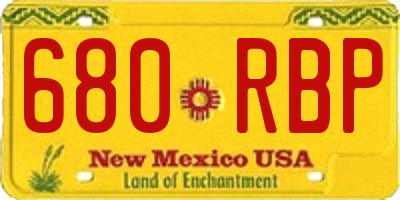 NM license plate 680RBP