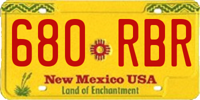 NM license plate 680RBR