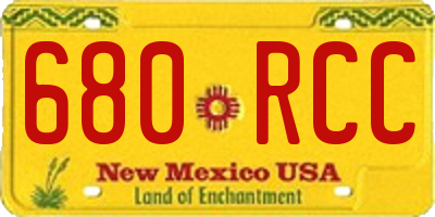 NM license plate 680RCC