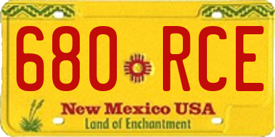 NM license plate 680RCE