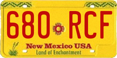 NM license plate 680RCF