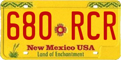 NM license plate 680RCR