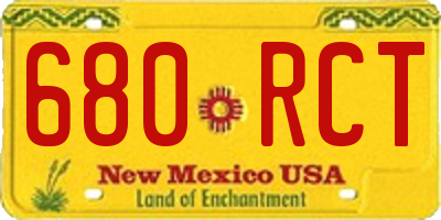 NM license plate 680RCT