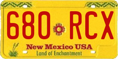 NM license plate 680RCX