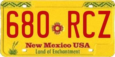 NM license plate 680RCZ