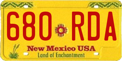 NM license plate 680RDA