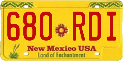 NM license plate 680RDI