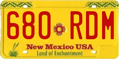 NM license plate 680RDM