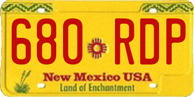 NM license plate 680RDP